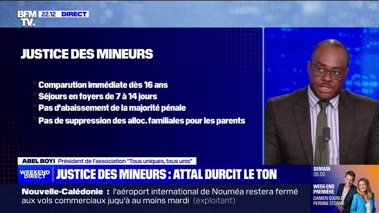 Délinquance des mineurs: "Le Premier ministre s'enfonce dans une communication frontale avec la jeunesse", pour Abel Boyi (président de l'association "Tous uniques, tous unis")