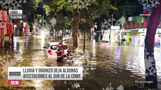 Intensa granizada en el sur de la CDMX deja severas inundaciones