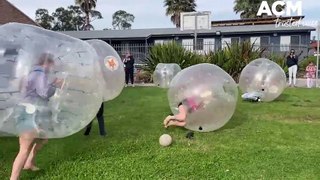 Bubble soccer at the Warilla Neighbourhood Centre's 50th anniversary