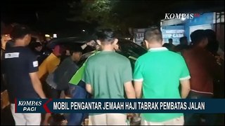 Mobil Pengantar Jemaah Haji Tabrak Pembatas Jalan di Jalur Trans Sulawesi