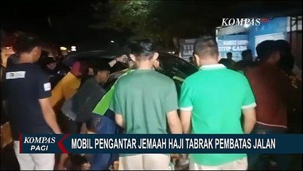 Mobil Pengantar Jemaah Haji Tabrak Pembatas Jalan di Jalur Trans Sulawesi