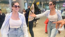 Jism-2 Girl Sunny Leone's Dynamic Denim Blissful Airport Avatar!