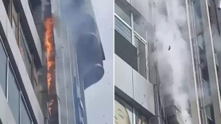 Şişli’de 6 katlı binada korkutan yangın: Lokantanın bacası alev aldı