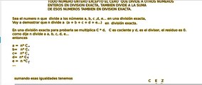 demostracion. Todo número excepto el 0 que divide a varios numeros tambien divide a la suma.