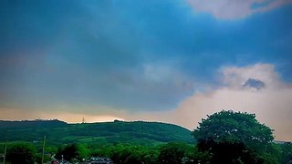 Lightning strike captured over Welsh mountain