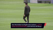 Xavi dirige su último entrenamiento como técnico del Barça