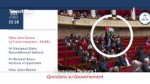 Un drapeau palestinien est brandi à l'Assemblée nationale par le député LFI Delogu