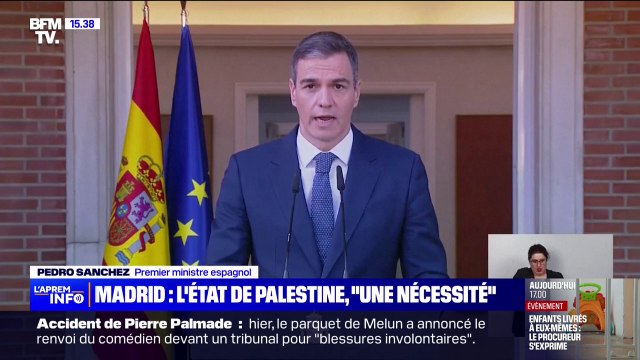 État de Palestine: Pedro Sanchez, le Premier ministre espagnol, parle d'une nécessité impérative si nous voulons tous parvenir à la paix