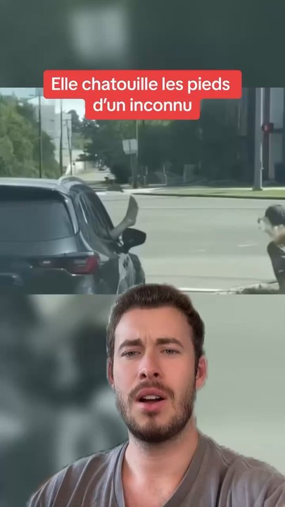 Elle chatouille les pieds d’un inconnu 