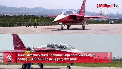 Ankara semalarında test uçuşu! Orgeneral Kadıoğlu HÜRJET'te