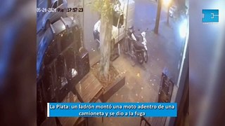 La Plata: un ladrón montó una moto adentro de una camioneta y se dio a la fuga