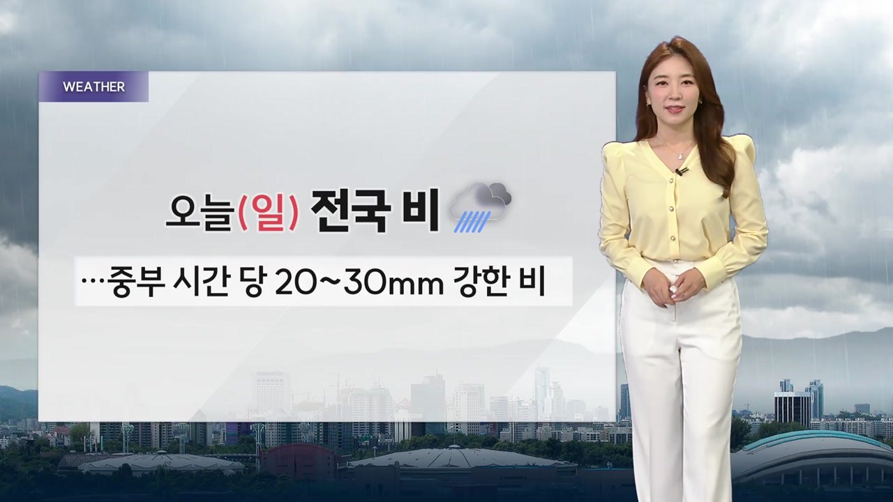 [날씨] 오늘 전국 요란한 비...중부 오후 늦게, 밤 전국 확대 / YTN
