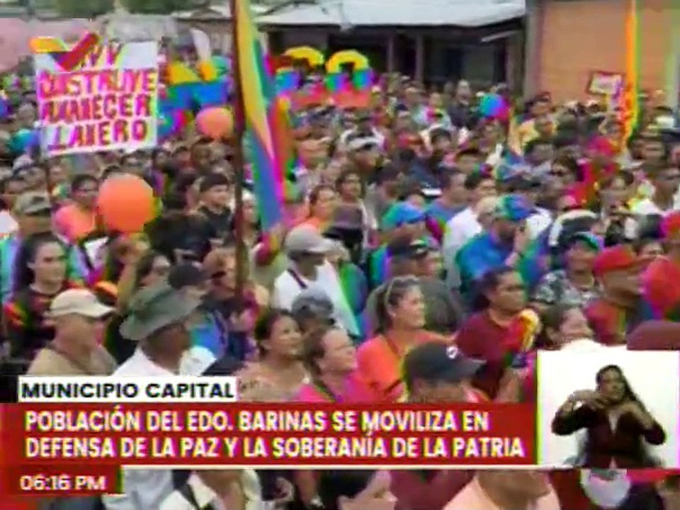 Pueblo del edo. Barinas marchan en rechazo a las sanciones ilegales impuestas por EE.UU.