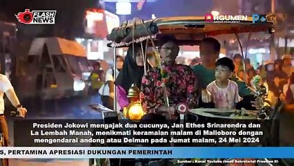 BERSAMA DUA CUCUNYA, JOKOWI NAIK ANDONG KELILING JOGJA KE MALIOBORO