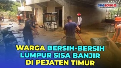 Banjir di Pejaten Timur Surut, Damkar Bantu Warga Bersihkan Lumpur dan Kerahkan Mesin Pompa Portable