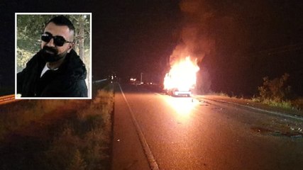 Amasya'da TIR'a çarpan otomobil yandı; sürücü öldü