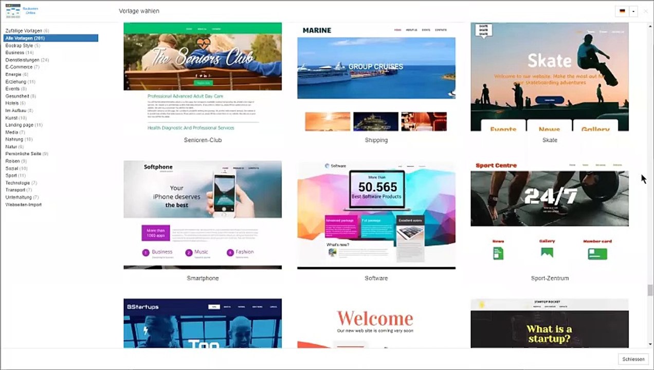 Ältere Web Builder System Site.pro Vorlagen.