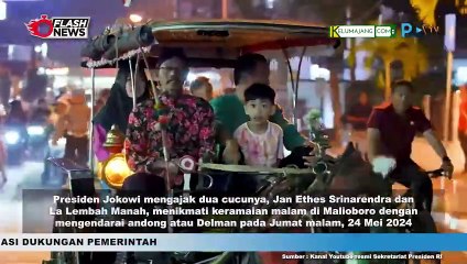 Jokowi Naik Andong Keliling Jogja Bersama Dua Cucunya