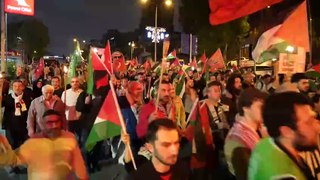 Eyüpsultan'da Gazze'ye destek yürüyüşü