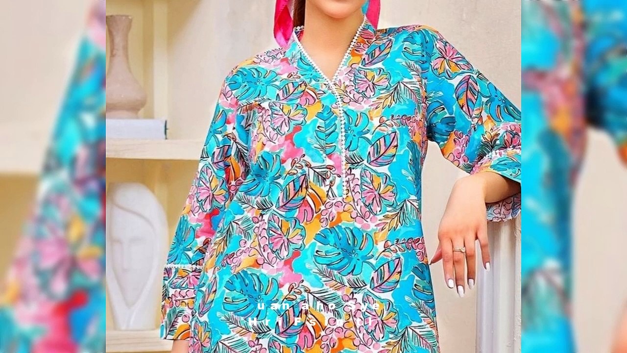 easy neck designs for full print dresses| simple neck design for printed kurti| neckdesign