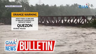 Dahil sa severe tropical storm Aghon, nakataas ang orange warning sa Quezon | GMA Integrated News Bulletin
