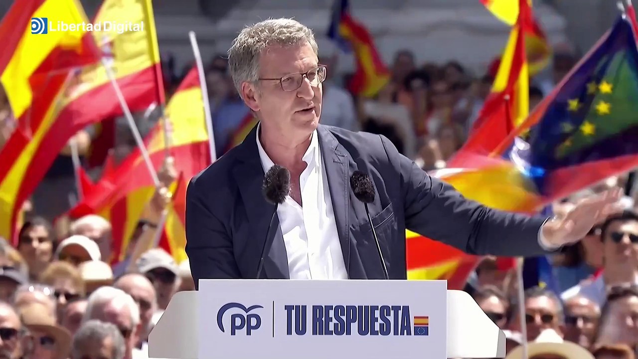 Feijóo, ante miles en Madrid: "Nos quieren siervos pero España no tiene amo"