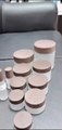 Matte Black Face Cream Jar Containers with Wood Grain Lid | Harfaah Plastics UAE