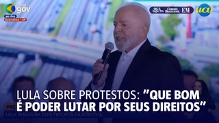 Lula reage a protestos de grevistas em inauguração