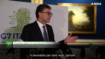 G7 Economia e Finanze, Giorgetti: "Stresa e' un luogo ideale"
