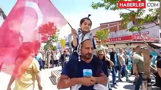 Düzce'de İsrail protestosu: Çocuklar da saldırılara sessiz kalmadı