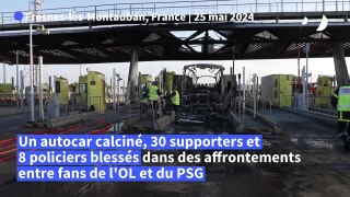 Coupe de France: rixe entre fans de l'OL et du PSG, un bus calciné, des blessés légers