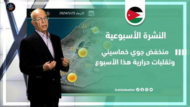 الأردن النشرة الأسبوعية | منخفض جوي خماسيني وتقلبات حرارية هذا الأسبوع | الإثنين 26-5-2024