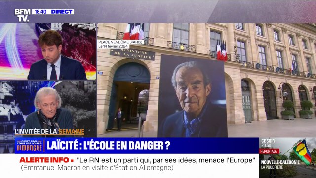 Hommage à Robert Badinter: l'émotion de sa veuve, Élisabeth Badinter, qui exprime sa reconnaissance envers les personnes qui étaient présentes