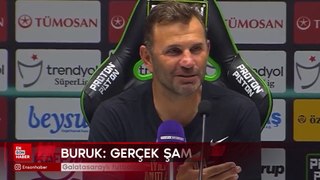 Galatasaraylı futbolcular Okan Buruk’un basın toplantısını bastı