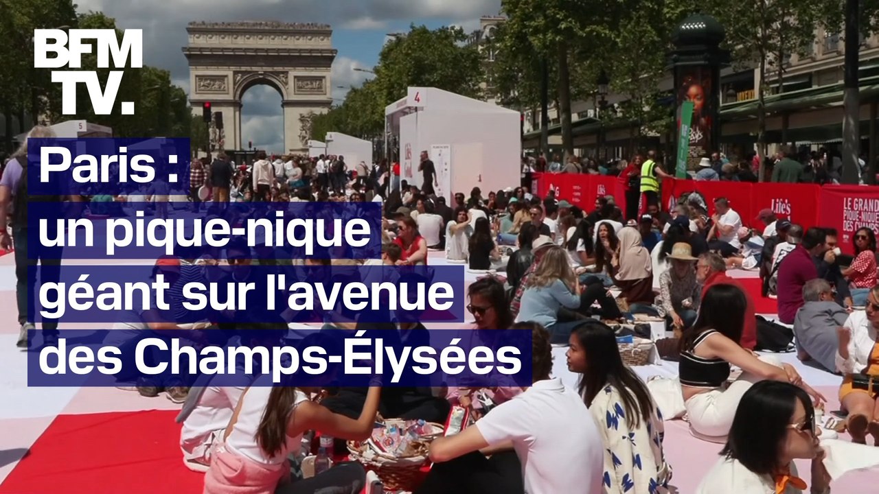 Paris: un pique-nique géant sur l'avenue des Champs-Élysées