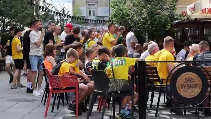 Kibice GKS Katowice dopingowali na Mariackiej