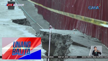 Bahagi ng kalsada sa Brgy. Karuhatan, bumigay; 21 pamilya, inilikas | Unang Balita