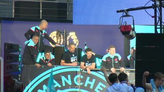 Pep Guardiola leads Manchester City Premier League title celebrations with fans 3