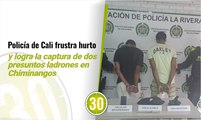 Video Policía de Cali frustra hurto y logra la captura de dos presuntos ladrones en Chiminangos