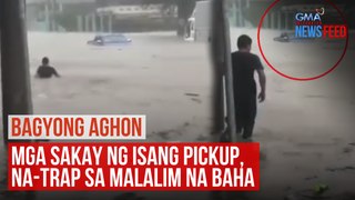 Bagyong Aghon – Mga sakay ng isang pickup, na-trap sa malalim na baha | GMA Integrated Newsfeed