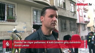 Esenler’de rögar patlaması: 4 katlı binanın giriş dairesinin duvarı yıkıldı