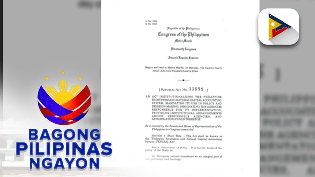 PBBM, isinabatas ang panukalang naglalayong bumuo ng accounting system para sa mga likas na yaman...