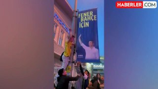 Fenerbahçeli taraftar Ali Koç'un pankartını bıçakladı