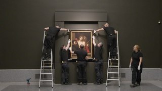 Montaje del ‘Ecce Homo’ perdido de Caravaggio en el Museo del Prado
