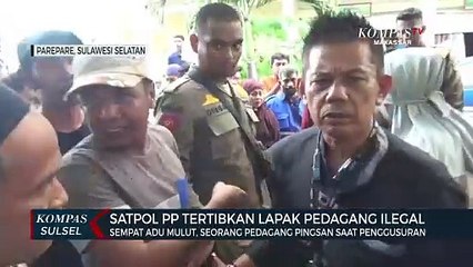 Satpol PP Tertibkan Lapak Pedangan Ilegal di pasar Sumpang
