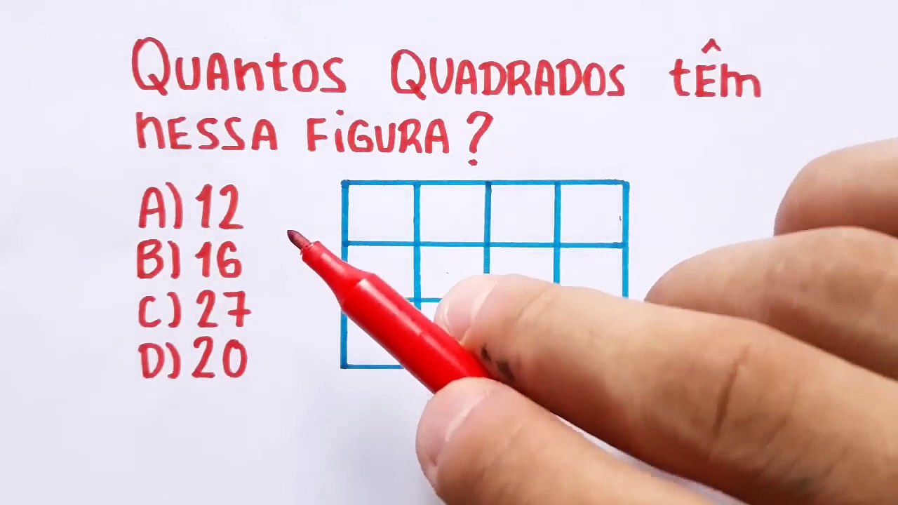 RACIOCÍNIO LÓGICO_A MAIORIA ERRA ao dizer que é 12 quadrados