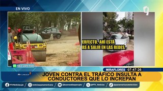 Conductor de Audi que iba contra el tráfico insultó y escupió el auto de un hombre que lo increpó