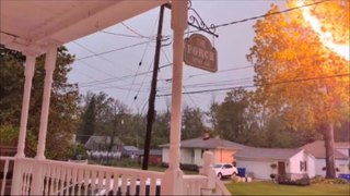 Moment lightning bolt strikes house sparking fire in West Seneca, New York