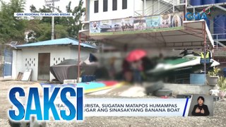 5 Koreanong turista, sugatan matapos humampas sa mabatong lugar ang sinasakyang banana boat | Saksi