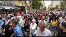A Ramallah manifestazione contro l'attacco a Rafah: 